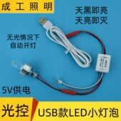 纯光控LED灯泡5VUSB过道走廊智能感应小夜插电晚上自动亮灯灯笼灯