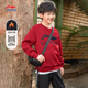 李宁儿童新年红色加绒卫衣2026新款 衣服青少年女童冬装 冬季 男童装