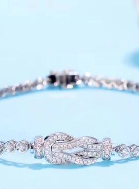 日本珠宝展会预展内展18K金镶女款60分钻石手链K白玫瑰金两色可选