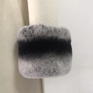 定制真毛皮草袖套短毛獭兔毛袖口大衣毛毛袖圈黑白毛领单卖