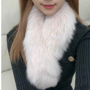万源双面毛狐狸毛毛领围脖65长加大磁吸龙心平替肉桂粉真皮草围巾