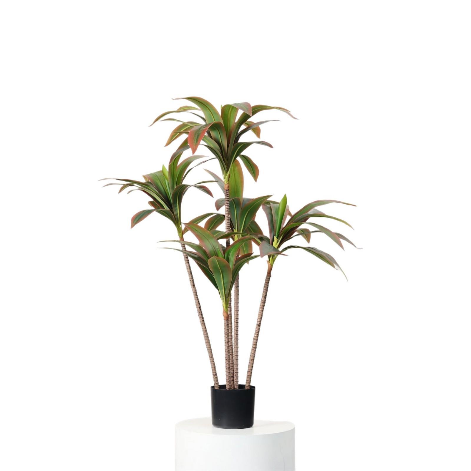 新款仿真绿植仿真红色巴西木巴西铁富贵叶仿真植物造景盆栽