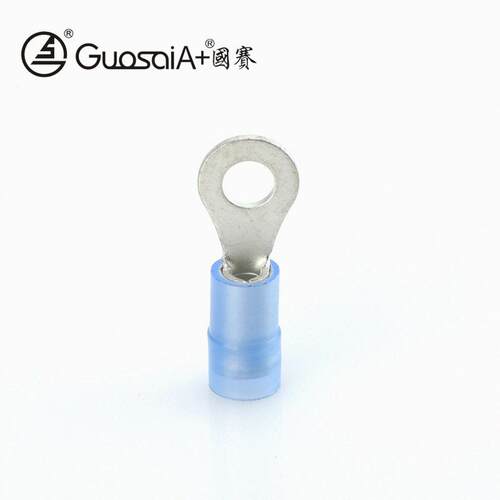 源头厂家冷压圆形端子紫铜加铜套接线鼻子RVN2-4LD尼龙绝缘护套