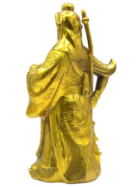 德缘居铜关公武才神铜像精品立刀关公龙袍关公饰品家居摆件