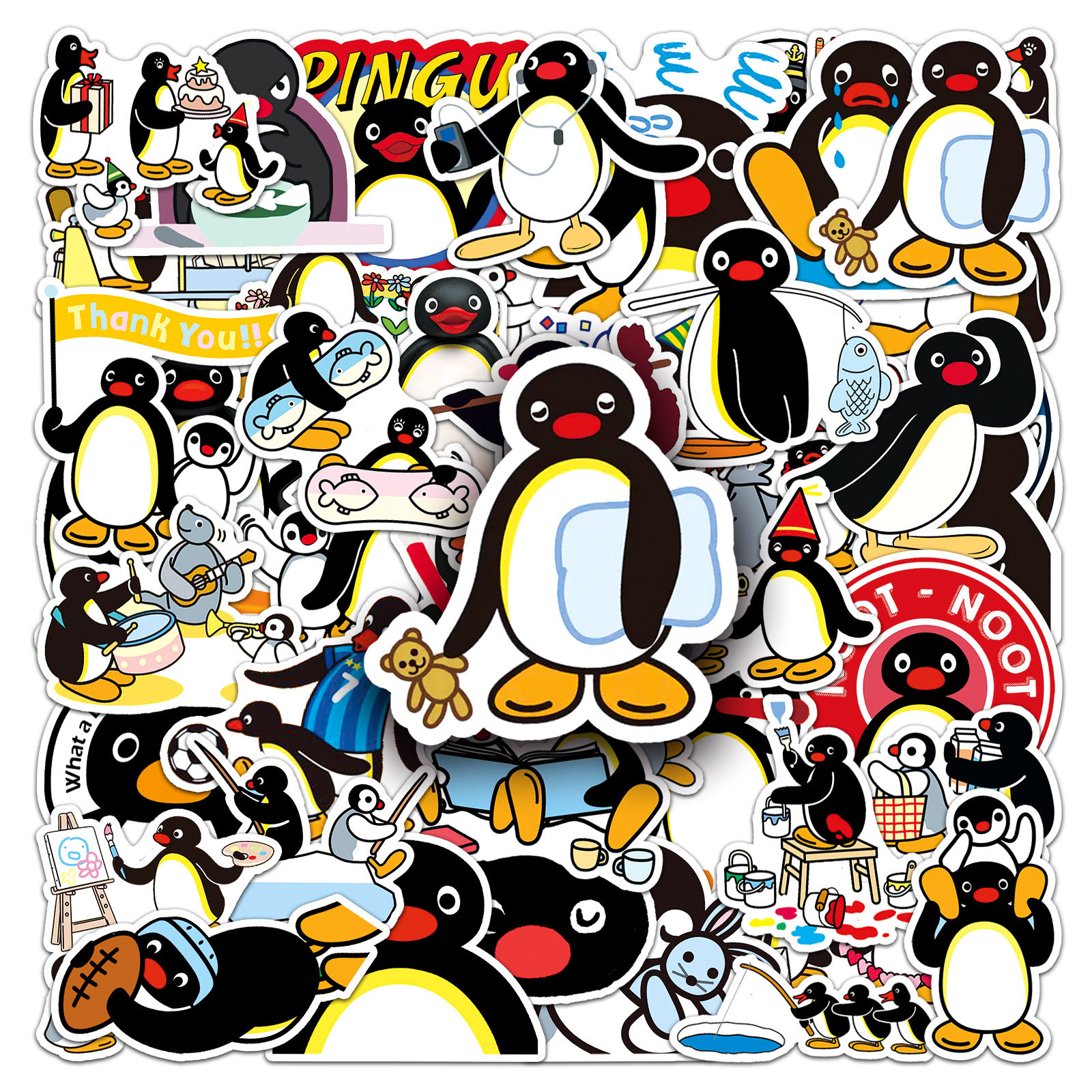 pingu企鹅正版授权透明防水贴纸