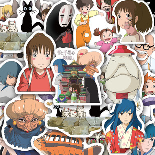 宫崎骏动漫贴纸卡通龙小猫粘贴画装饰图行李箱防水不留胶千与千寻