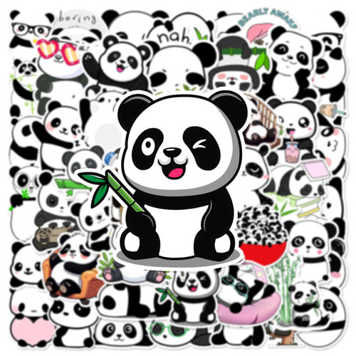 卡通萌系熊猫贴纸防水儿童装饰
