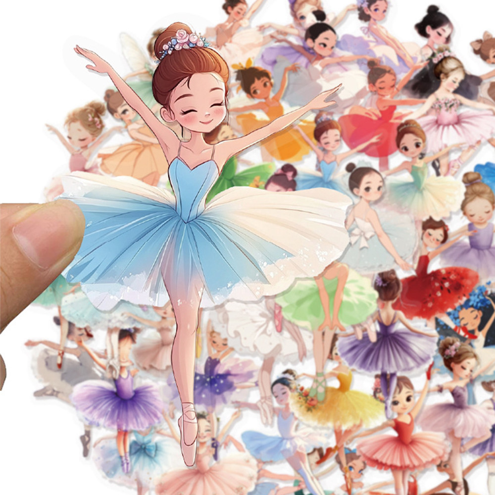 芭蕾女孩儿pet透明贴纸