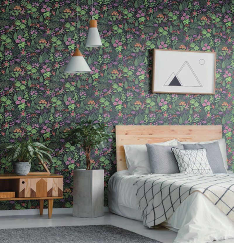 日本进口复古美式墙纸床头背景墙