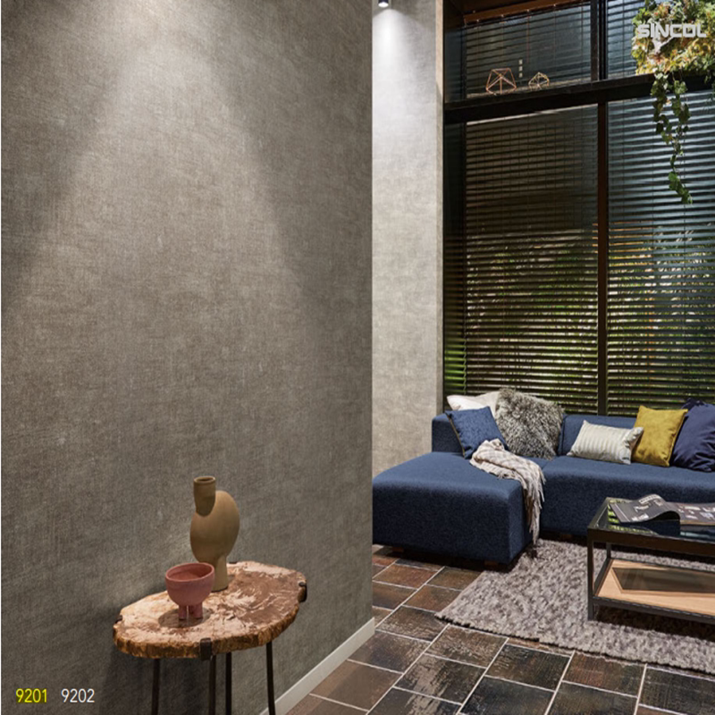 日本原装进口墙纸新科壁纸灰咖色水泥纹墙纸北欧环保背景墙bb9201