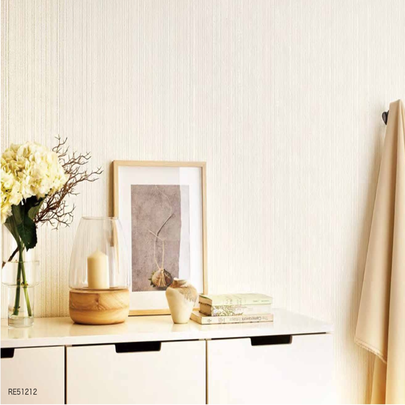 日本墙纸进口山月壁纸米白色竖条纹墙纸现代简约客厅满铺环保墙纸