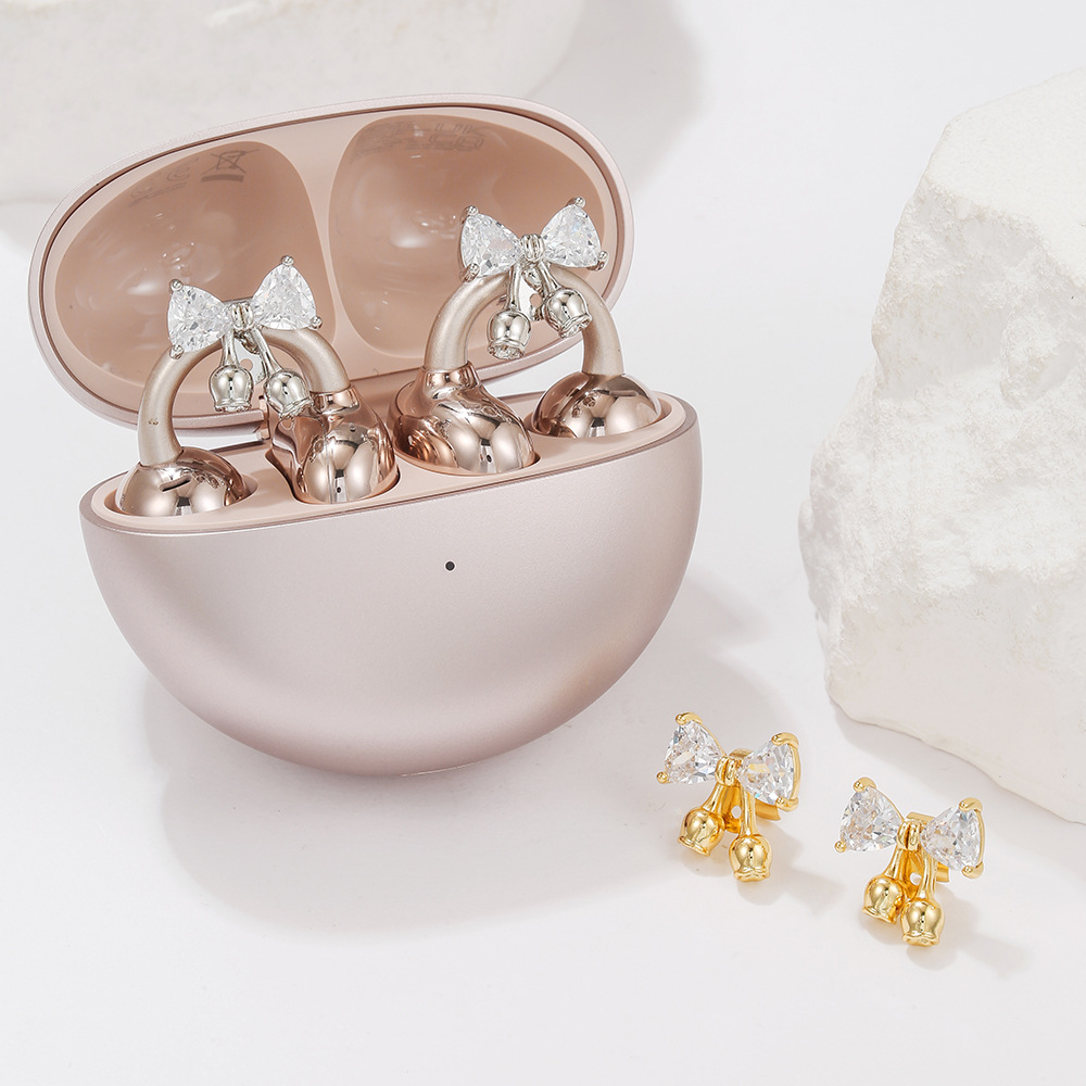 新款通用型FreeClip耳机钻扣精致铃兰蝴蝶结夹扣小众时尚配饰