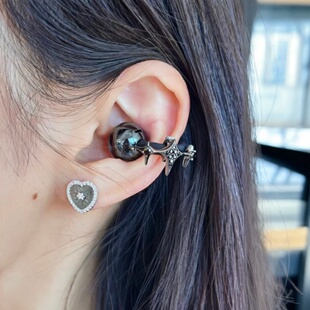 华为适用于freeclip耳机扣紫色锆石耳机夹扣配饰钻扣耳夹扣男女