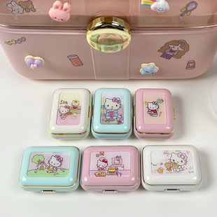 美乐盒随身携带可爱kitty收纳盒耳钉防潮盒便携小巧首饰糖果药盒
