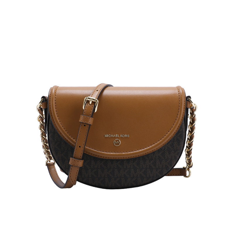 Michael Kors/MK女包拼色马鞍包女士斜挎包半月包单肩包32T0GT9C6