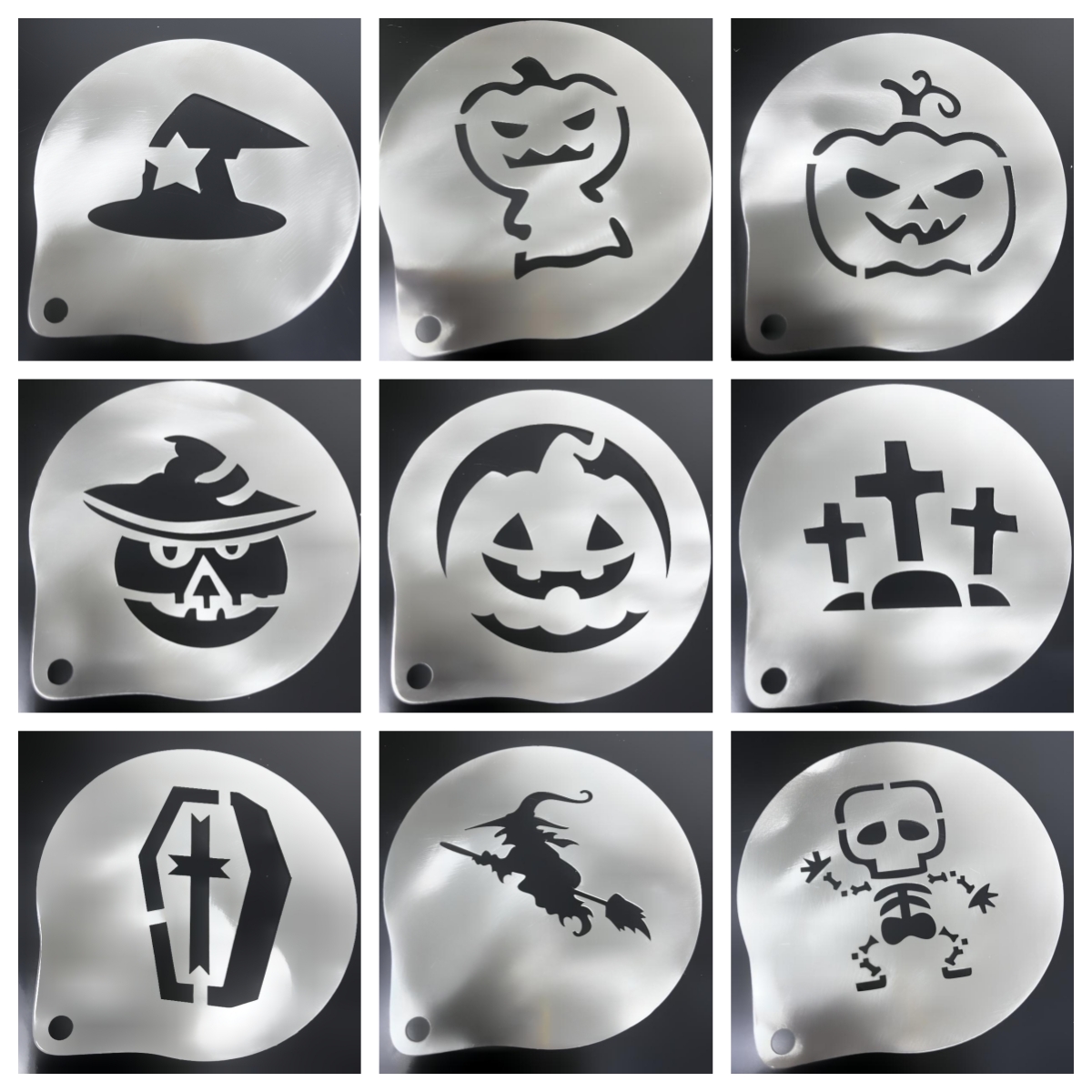 3寸4寸不锈钢万圣节创意印花撒粉模具糖粉筛提拉米苏蛋糕印花模具