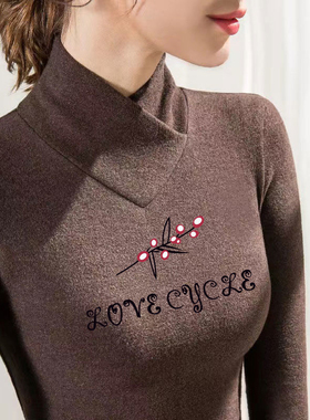 双面德绒半高领打底衫女2025早秋冬保暖内搭黑色加绒加厚长袖上衣