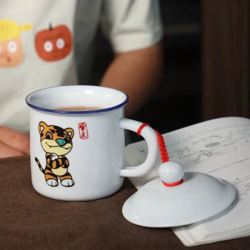 可爱十二生肖杯子带盖马克杯