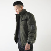 帅气军绿色军装 BOTB日系复古立领工装 棉袄夹克男装 棉衣冬外套上衣