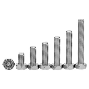 M3M4M5M6M8外六角螺丝十字凹脑六角头螺钉镙丝304不锈钢GB29.2