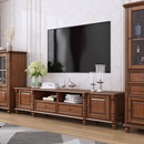 原木地柜简约现代欧式 美式 乡村全实木电视柜茶几组合客厅家具套装