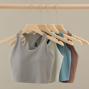 瑜伽服上衣背心运动内衣女跑步防震聚拢一体式 健身文胸 薄杯大码