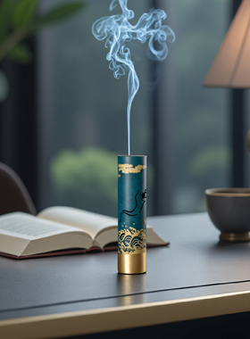 新中式纯铜立式香薰炉办公室摆件