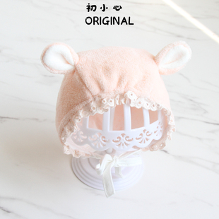 韩版婴儿帽子男女宝宝可爱超萌毛绒帽A类内里纯棉冬季保暖护耳帽