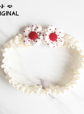 韩版婴儿发带女宝宝可爱小花头饰婴幼儿满月公主红色百天周岁发饰