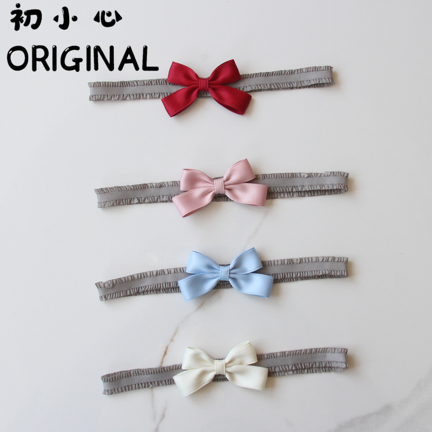 韩版婴儿发带夏季薄款新生儿蝴蝶结公主头饰满月百天女宝宝发饰