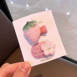 韩版儿童发饰少女水果发夹椭圆全包夹卡通花朵刘海夹边夹女童饰品