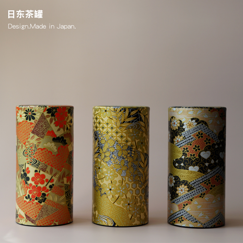 黄金绘日本进口日东密封茶叶罐