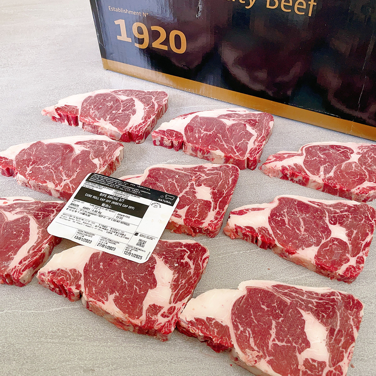 【牛眼肉】裕宁进口冷冻谷饲m3雪花牛排烧烤原切袋装不拼接商用