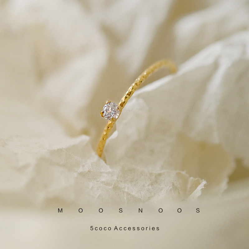 洗手不用摘超细多镜面多棱面立体钻石切面18K包金关节戒指尾戒女