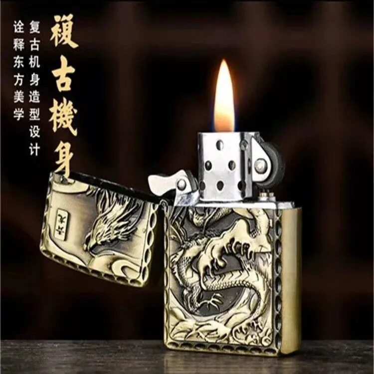 厂家直销四神兽青铜煤油打火机金属煤油老式怀旧国产