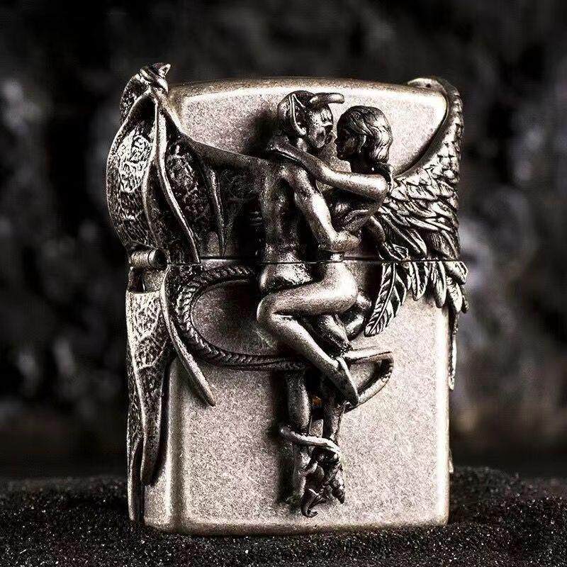ZlPPO打火机美国正品天使恶魔纯铜亚马逊速卖通跨境欧美I防风便携
