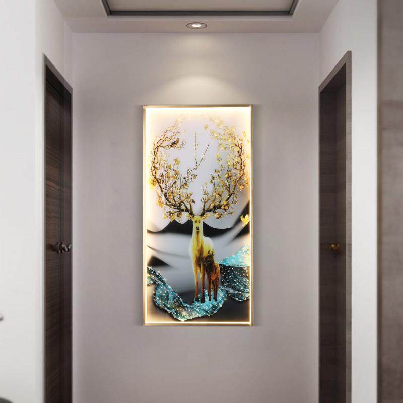 入户楼梯壁画灯玄关人感应卧室客厅背景墙装饰走廊新中式挂画壁灯