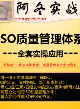 阿冬实战教程ISO质量管理零基础质量管理体系实操IATF及环境体系