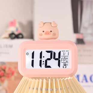 小猪闹钟可爱学生宿舍新多功能定时器两用cute clock timer alarm