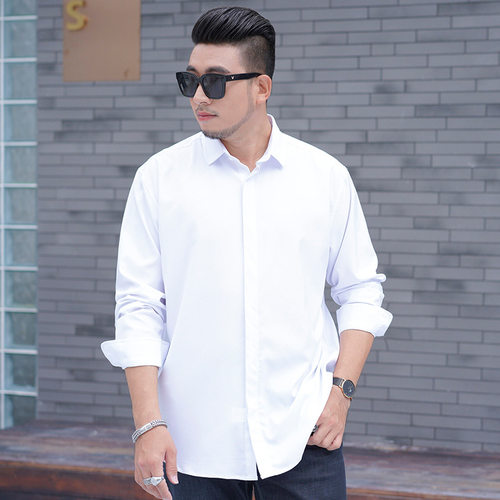 Men Shirt Oversize Formal Plus Size 7XL 8XL 10XL Long Sleeve
