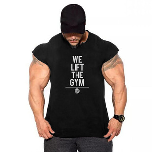 workout sleeveles shirt men summer tank male loose gyms