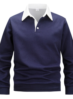 man clothes for men male新款长袖polo领卫衣潮流欧码高品休闲
