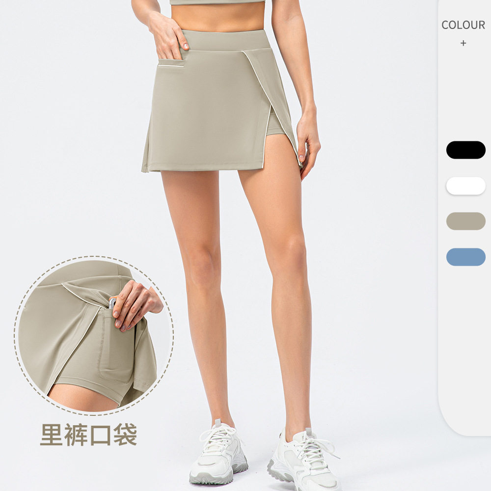 Womens Sports Skirts Ladies Short dress Tennis girl fake2pcs