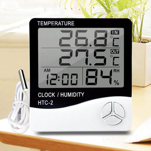 室内外温度表冰箱水族宠物温度计双温clock humidity temperature