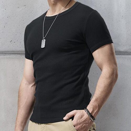 gym men tshirt新款男士运动休闲跑步锻炼健身速干弹力修身纯色