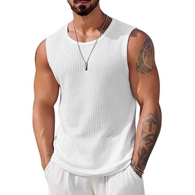 men tank top vest欧美舒适男休闲背心上衣针织无袖上衣透气坦克