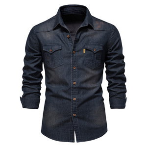 fashion shirt tops casual design shirts tee男装欧码牛仔衬衣