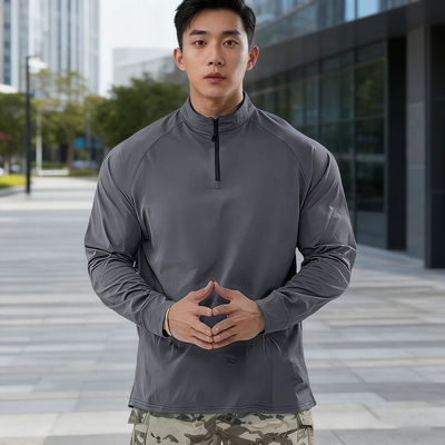 新款男运动休闲跑步健身速干长袖T恤compression t shirt for men
