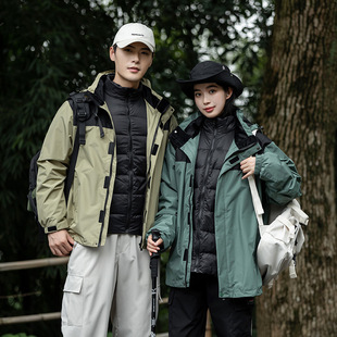 warm Man women coat Jacket户外三合一冲锋衣男女防风 winter