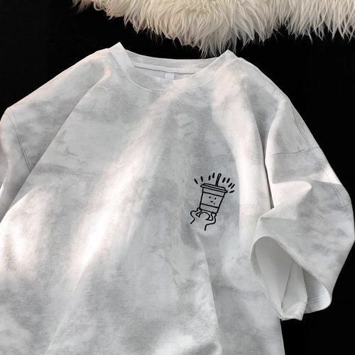 men tops american trendy man shirts tee tshirt扎染短袖t恤